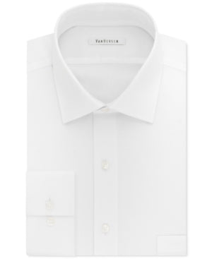 Van Heusen Mens Regular fit Dress Shirt XL 17.5 in 32-33 White Solid