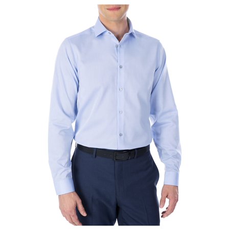 Calvin Klein Mens Slim fit Dress Shirt Large 16 in 32-33 Light Blue Solid