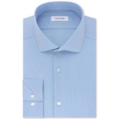 Calvin Klein Mens Slim fit Dress Shirt Large 16 in 34-35 Blue Solid