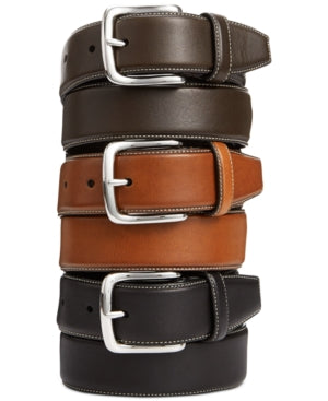 Cole Haan Burnished Edge Leather Belt ESPRESSO Brown Size 32 REG