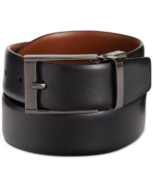 Perry Ellis Mens Reversible Scratch Leather Belt in Black Brown Size 40