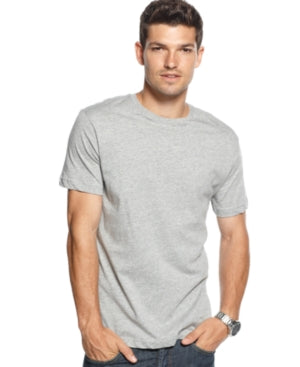 Alfani Mens Regular fit Short Sleeve T-Shirt Shirt Small Grey Solid