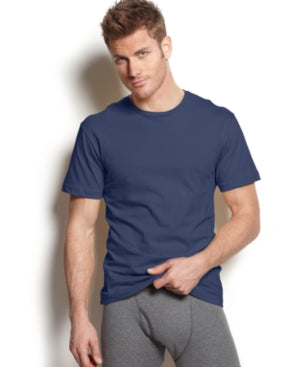 Alfani Mens Regular fit Short Sleeve T-Shirt Shirt Small Navy Blue Solid