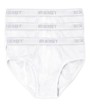 2xist Mens 3 Pack Cotton Briefs Underwear White 36