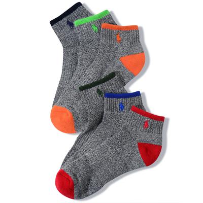 Polo Ralph Lauren Athletic Quarter Socks 6 Pack Grey Assorted