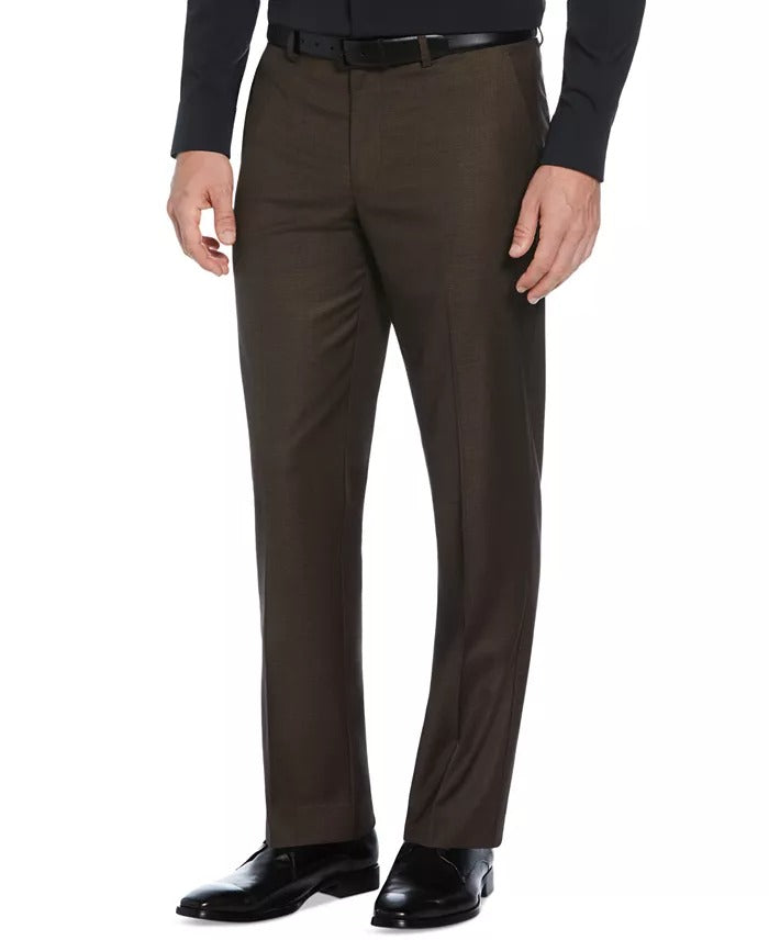 Perry Ellis Mens Modern fit Dress Pants 36 / 32 Brown Solid