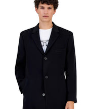 Michael Kors Mens Classic fit PURE CASHMERE Overcoat 42 R Black Solid