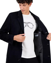 Michael Kors Mens Classic fit PURE CASHMERE Overcoat 42 R Black Solid