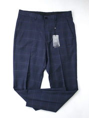 A|X Armani Exchange Men Slim Fit Shadow Plaid Dress Pants Blue 32 X 30