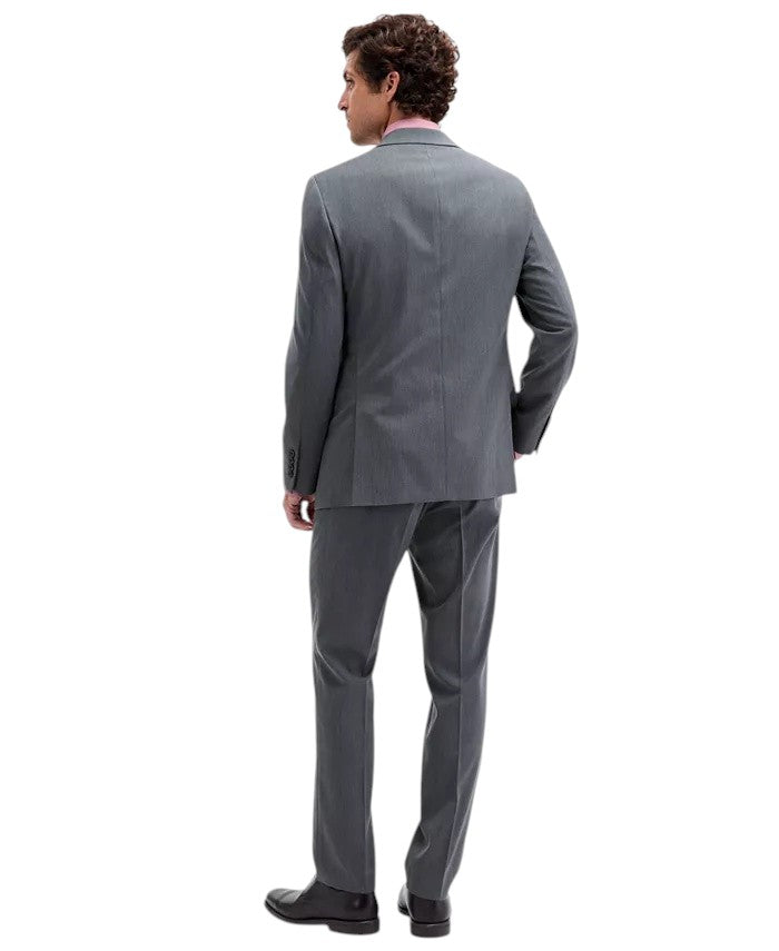 Dkny Mens Modern fit 3 Piece Vested Suit 44 R Pants 37 / 32 Gray Pin Dot