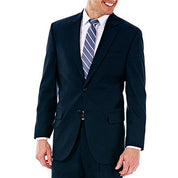 Haggar Mens Classic fit Suit Jacket Blazer 48 R Navy Blue Solid Stretch