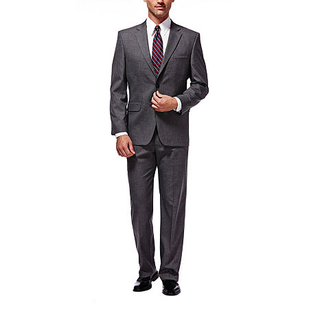 Haggar Mens Classic fit Suit Jacket Blazer 38 R Charcoal Grey Solid Stretch