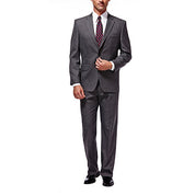 J.M. Haggar Mens Classic Fit Sharkskin Suit Jacket Grey 42S