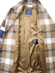 CINZIA ROCCA ICONS MACRO PLAID TOBACCO TEDDY COAT US US 4 IT 40