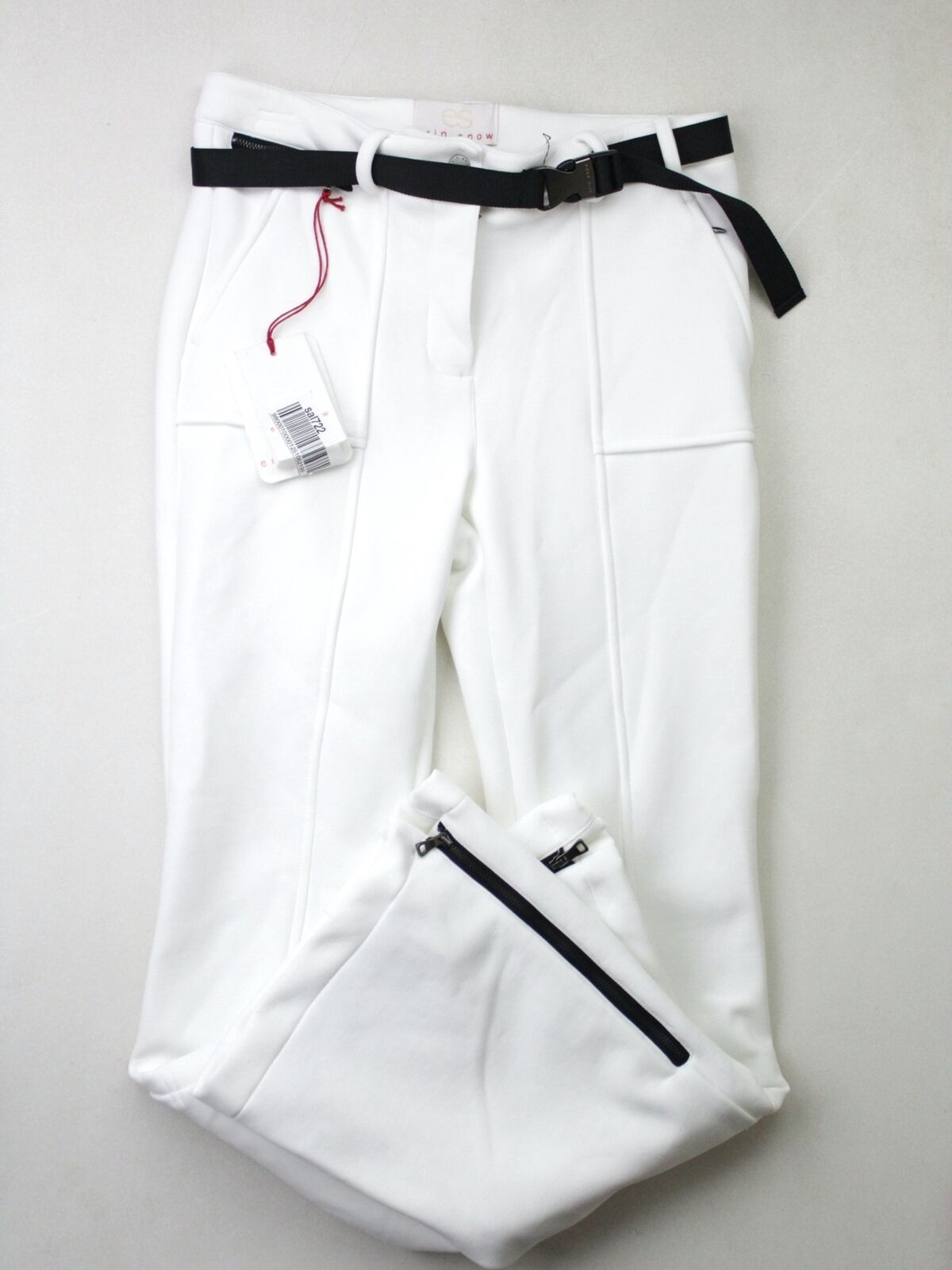 ERIN SNOW Womens Zola belted flared ski pants Size 8 White