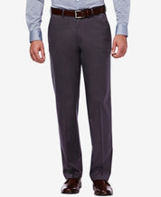 Haggar Mens Classic fit Dress Pants 36 / 32 Grey Solid Stretch