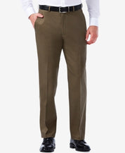 Haggar Mens Classic fit Cotton Chinos 42 / 29 Brown Solid