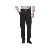 Haggar Mens Classic fit Casual Pants 44 / 29 Black Solid Stretch