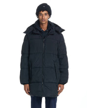 AQUA Long Hooded Puffer Black Small Mens