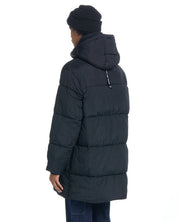 AQUA Long Hooded Puffer Black Small Mens