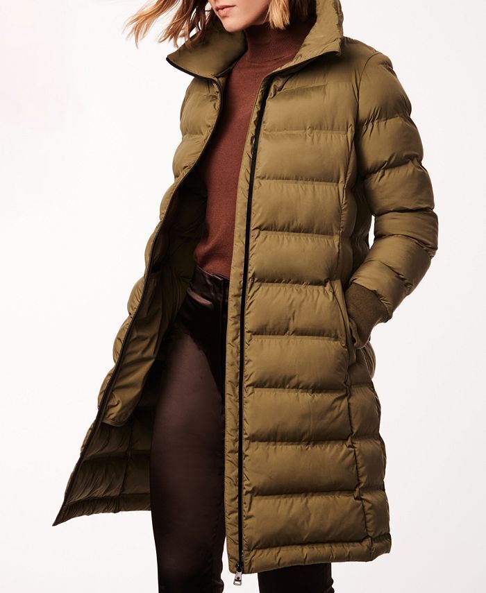 BERNARDO Women's Puffer Coat Medium Olive Branch Green