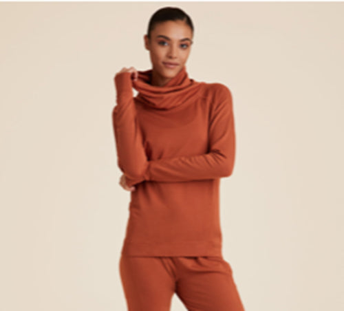 ALALA Womens Off-Duty Fleece Pullover Sweatshirt XS Cider Red