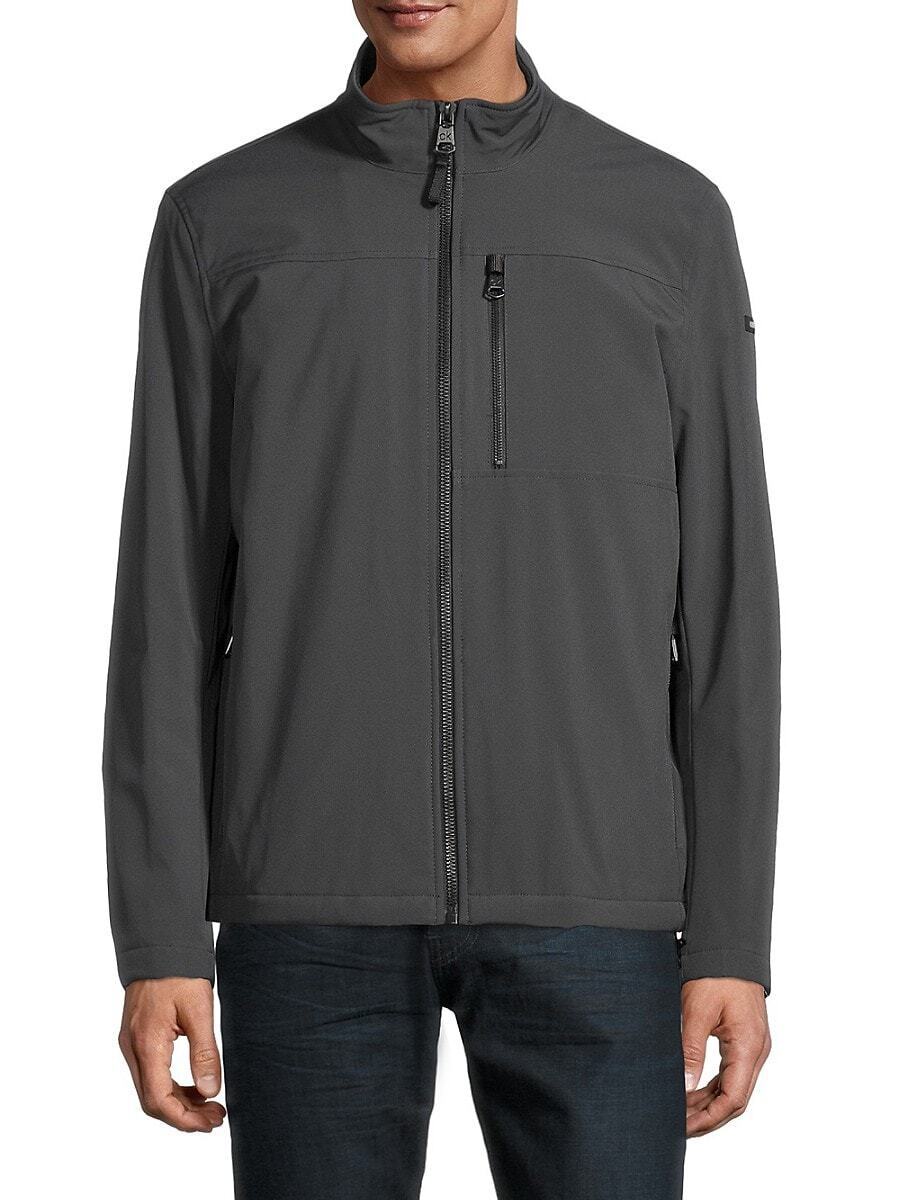 Calvin Klein Mens Jacket XL Grey Sherpa Lined Classic Soft Shell
