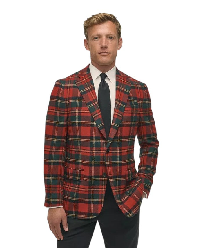 Brooks Brothers Mens Classic fit Wool Sport Coat Blazer 40 S Red Plaid