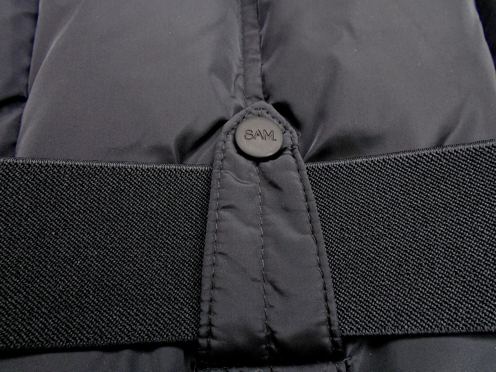 SAM. Womens Puffer Coat Large Black Courtney Shearling Trim Hooded