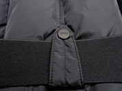SAM. Womens Puffer Coat Large Black Courtney Shearling Trim Hooded