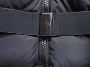 SAM. Womens Puffer Coat Large Black Courtney Shearling Trim Hooded