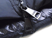 SAM. Womens Puffer Coat Large Black Courtney Shearling Trim Hooded