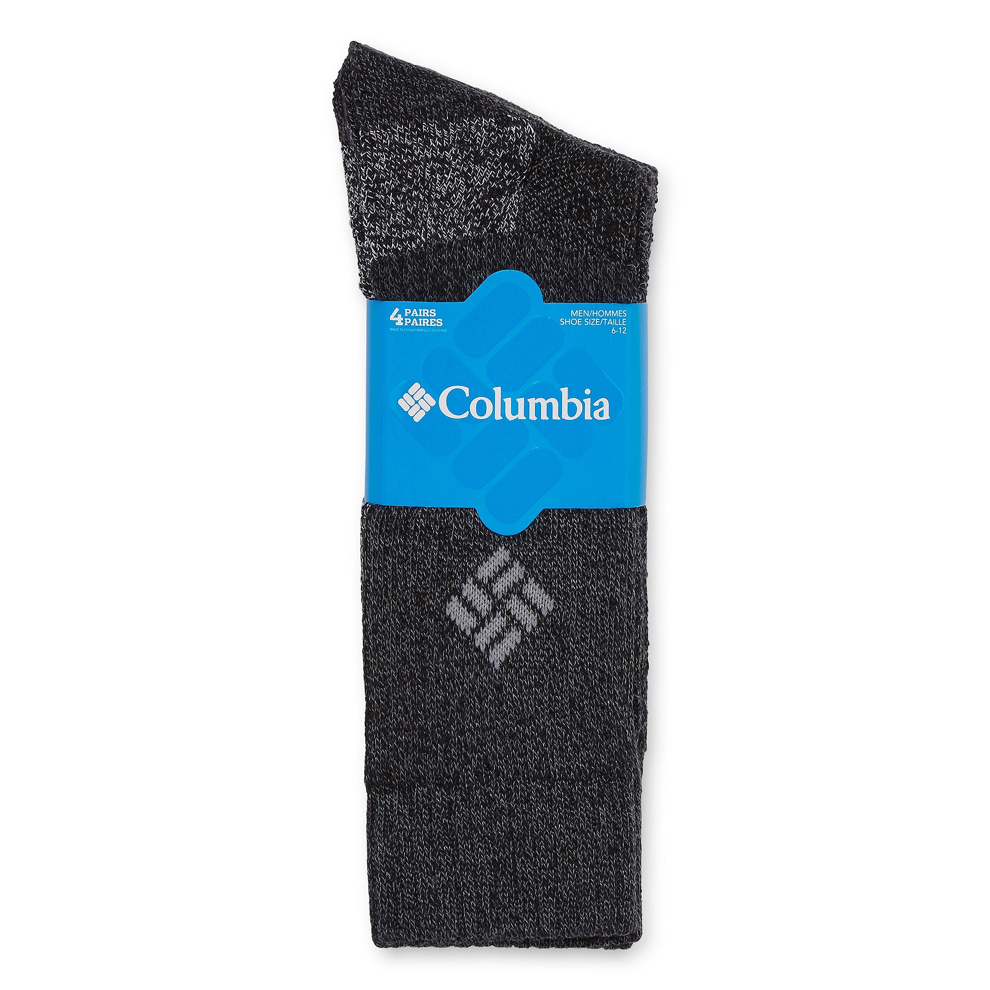 Columbia Men's 4 Pack Moisture Control Cushioned Crew Socks Black 6 to 12