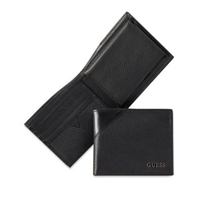 GUESS Men's Monterrey Billfold Wallet with Removable Passcase Black