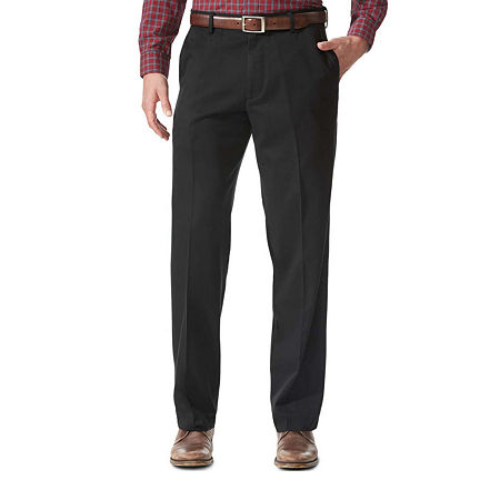 Dockers Mens Relaxed Fit Comfort Khaki Flat Front Dress Pants  Black 38 x 32
