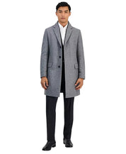 Hugo Boss Mens Slim-Fit Wool-Cashmere Overcoat Coat 42 R Grey