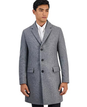 Hugo Boss Mens Slim-Fit Wool-Cashmere Overcoat Coat 42 R Grey