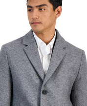 Hugo Boss Mens Slim-Fit Wool-Cashmere Overcoat Coat 42 R Grey