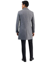 Hugo Boss Mens Slim-Fit Wool-Cashmere Overcoat Coat 42 R Grey