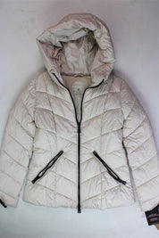 Bernardo Womens Packable Puffer Coat Jacket Small Beige