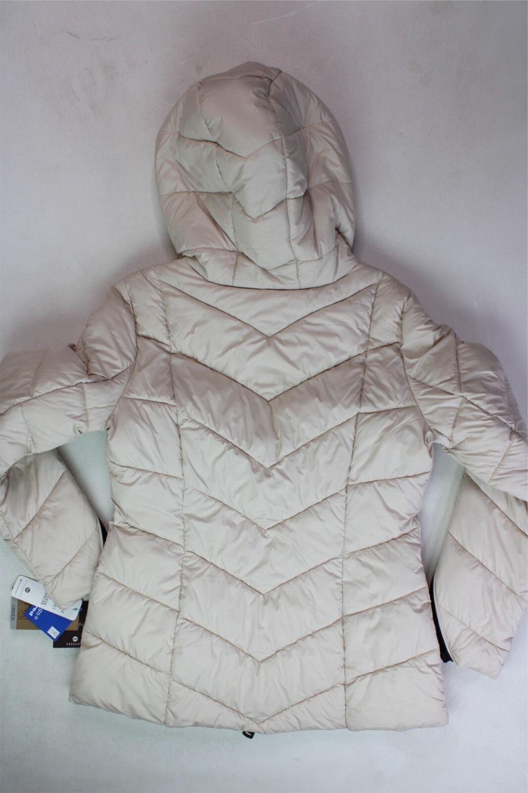 Bernardo Womens Packable Puffer Coat Jacket Small Beige