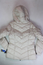 Bernardo Womens Packable Puffer Coat Jacket Small Beige