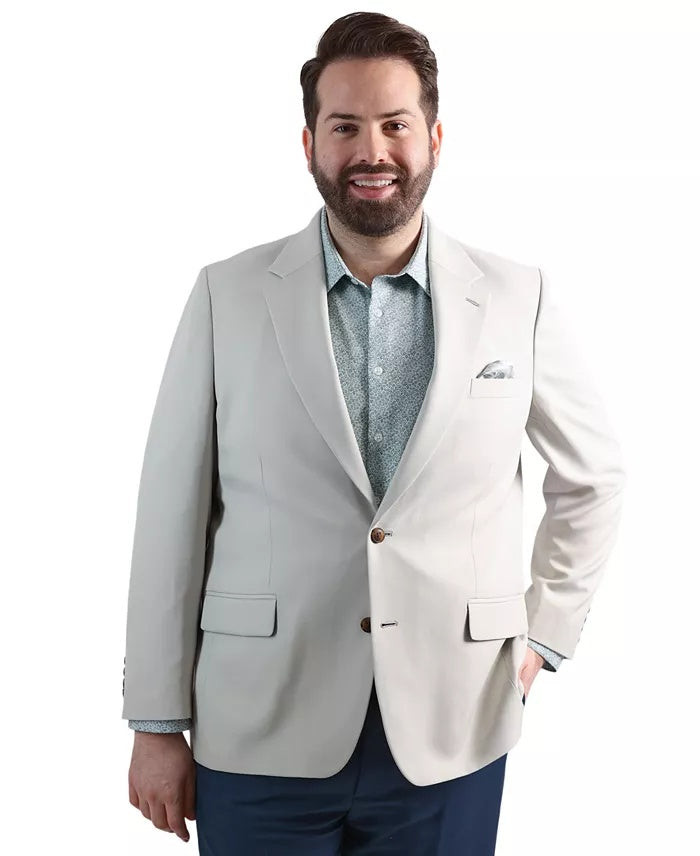 Haggar Mens Classic fit Sport Coat Blazer 50 L String Beige Solid