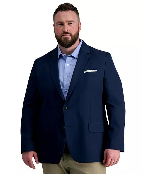 Haggar Mens Classic fit Sport Coat Blazer 50 R Navy Blue Solid