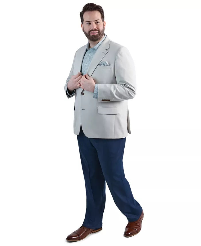 Haggar Mens Classic fit Sport Coat Blazer 50 L String Beige Solid