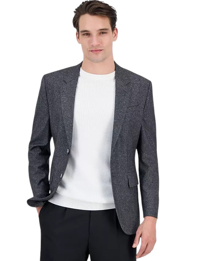 Hugo Boss Mens Modern fit Wool Sport Coat Blazer 44 L Gray Solid