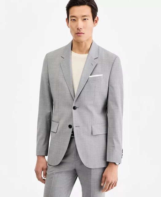 Hugo Boss Mens Modern fit Wool Suit Jacket Blazer 42 R Gray Solid