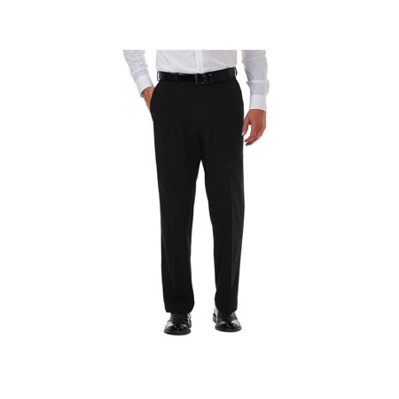 Haggar Mens Classic fit Dress Pants 34 / 32 Black Solid