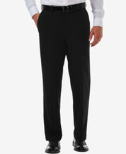 Haggar Mens Classic fit Dress Pants 38 / 30 Black Solid