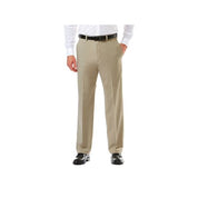 Haggar Mens Classic fit Dress 44 / 30 Beige Solid Stretch